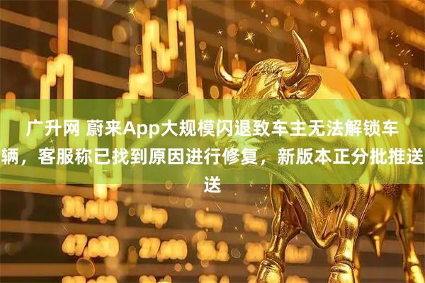 广升网 蔚来App大规模闪退致车主无法解锁车辆，客服称已找到原因进行修复，新版本正分批推送